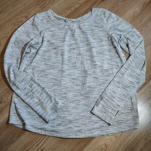 Zyia Light Gray Long Sleeve Athletic Top